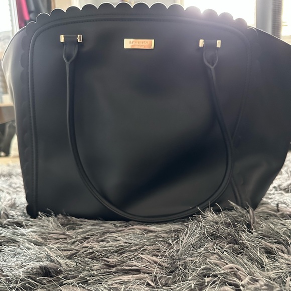 Kate Spade Black Leather Scalloped Tote - Picture 5 of 10
